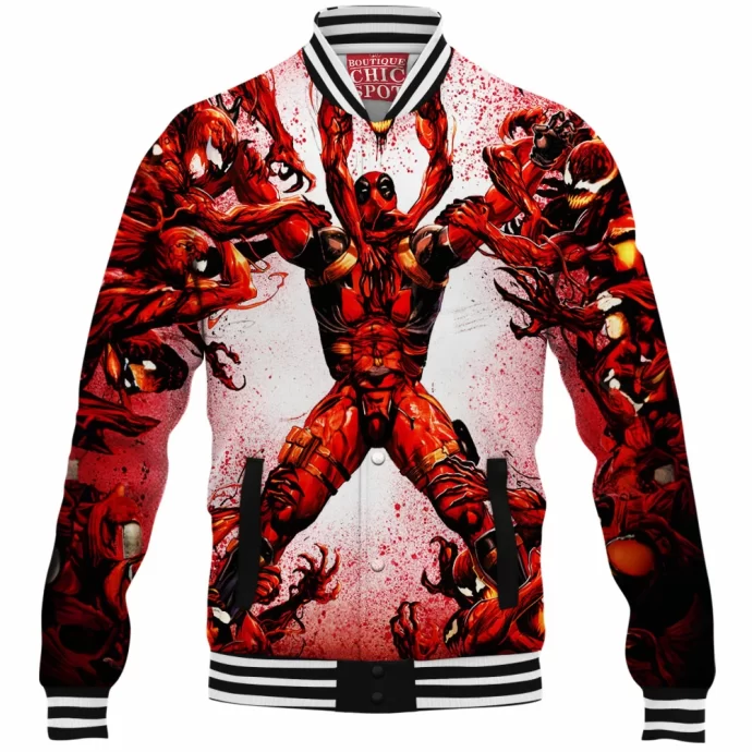 Carnage vs Deadpool Baseball Jacket