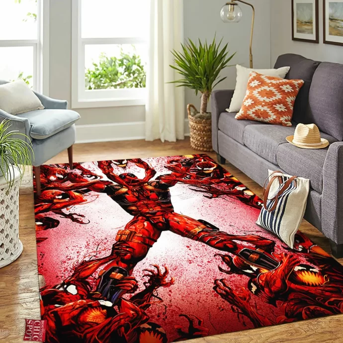 Carnage vs Deadpool Rectangle Rug