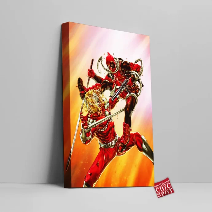 Omega Red vs Deadpool Canvas Wall Art