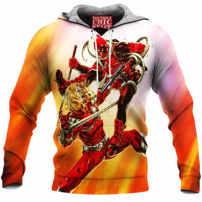 Omega Red vs Deadpool Fleece Hoodie