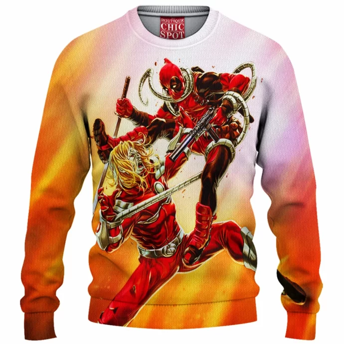 Omega Red vs Deadpool Knitted Sweater