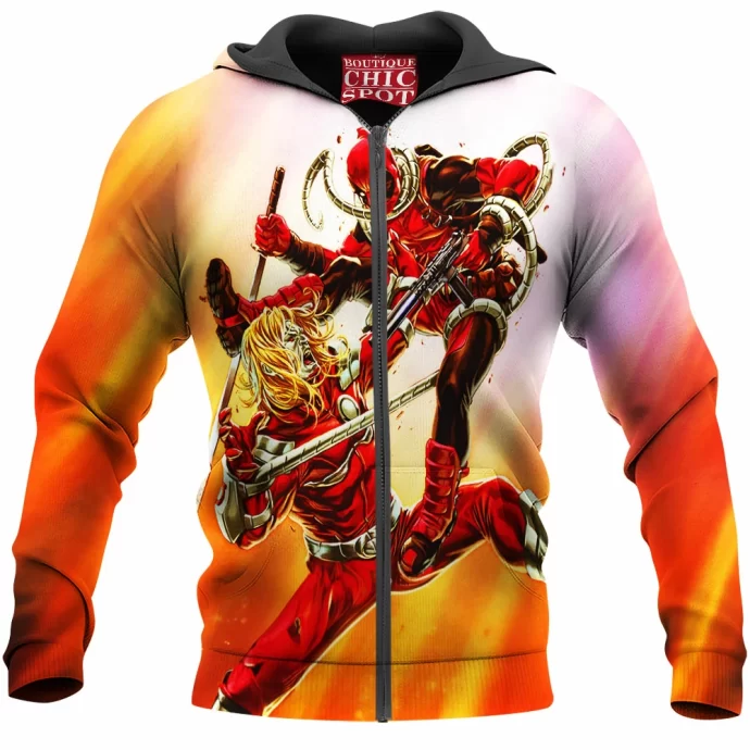 Omega Red vs Deadpool Zip Hoodie