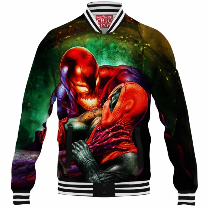 Carnage vs Deadpool Baseball Jacket