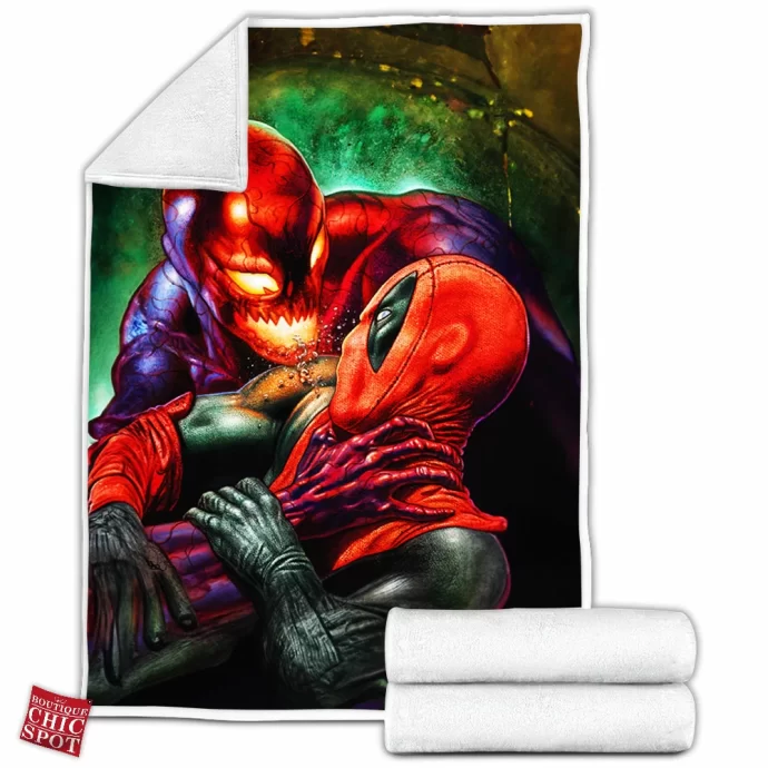 Carnage vs Deadpool Fleece Blanket