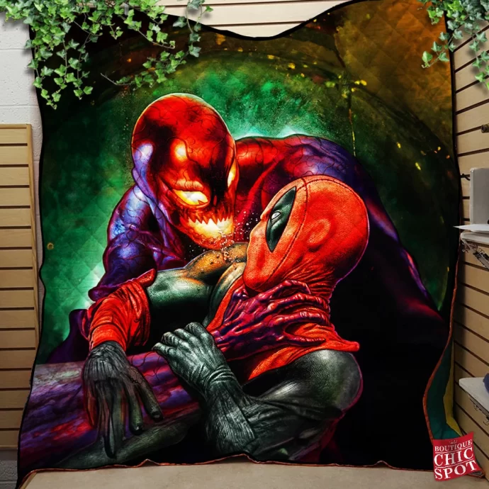 Carnage vs Deadpool Quilt Blanket