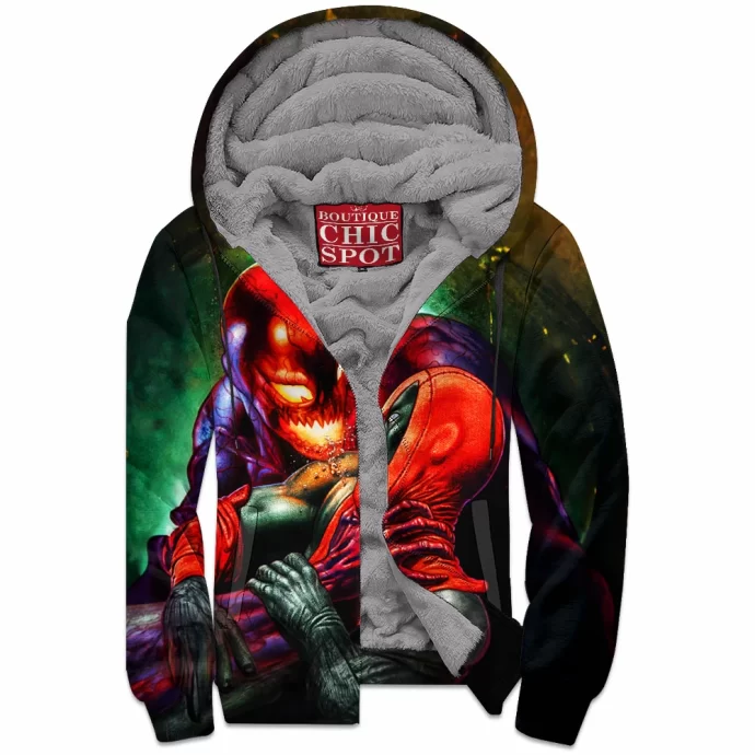 Carnage vs Deadpool Zip Fleece Hoodie