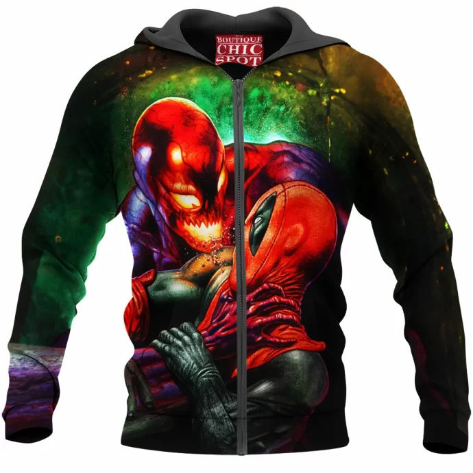 Carnage vs Deadpool Zip Hoodie