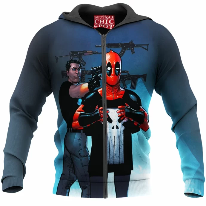 Punisher Deadpool Zip Hoodie