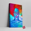 Gold Red Silver Yellow Woman Canvas Wall Art