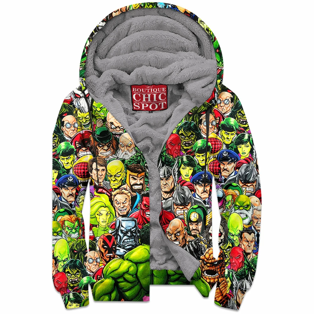 Comic Zip-Fleece-Hoodie, Hulk Zip-Fleece-Hoodie, Hulk Villains Zip-Fleece-Hoodie 1 T DUONG Boutique 6671 Zip Fleece Hoodie