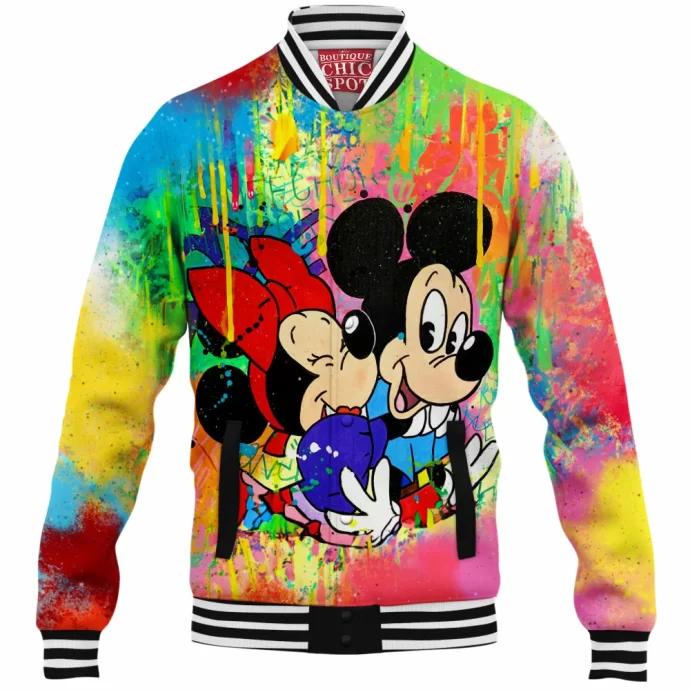 Mickey Mouse and Minnie Mouse Baseball Jacket