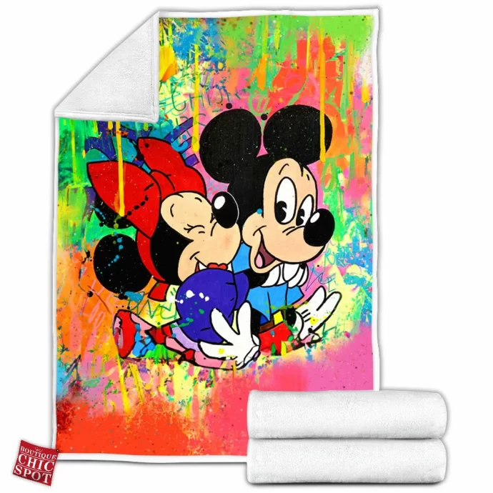 Mickey Mouse and Minnie Mouse Fleece Blanket