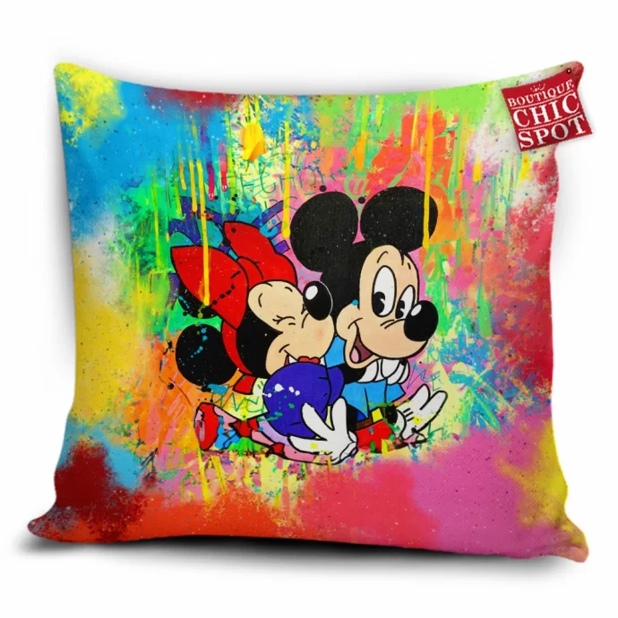 Mickey Mouse and Minnie Mouse Pillow Cover