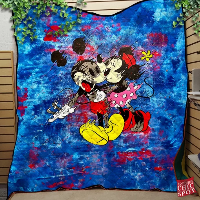 Mickey Mouse and Minnie Mouse Quilt Blanket