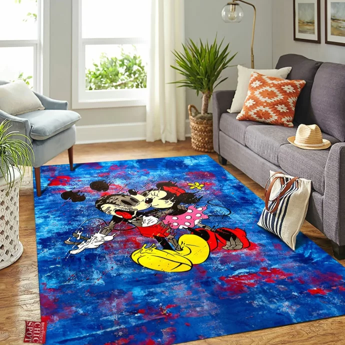 Mickey Mouse and Minnie Mouse Rectangle Rug