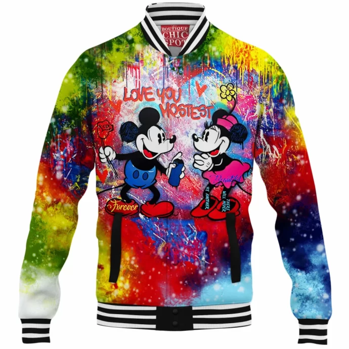 Mickey Mouse and Minnie Mouse Baseball Jacket