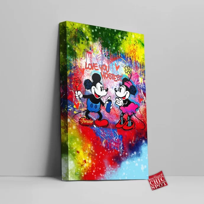 Mickey Mouse and Minnie Mouse Canvas Wall Art