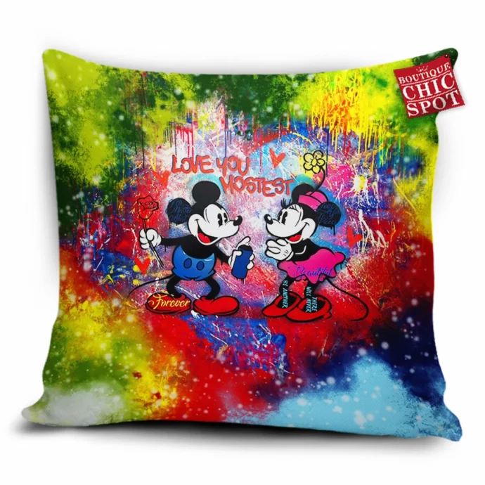 Mickey Mouse and Minnie Mouse Pillow Cover