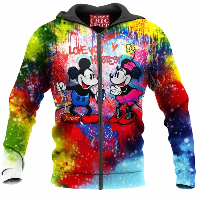 Mickey Mouse and Minnie Mouse Zip Hoodie