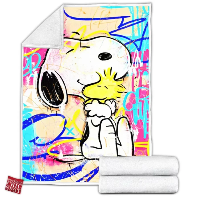 Snoopy and Woodstock Fleece Blanket