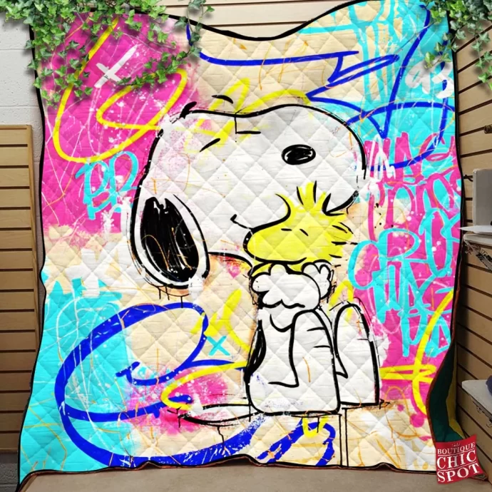 Snoopy and Woodstock Quilt Blanket