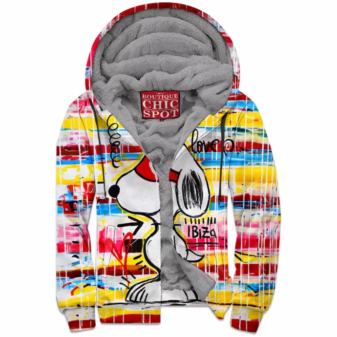 Snoopy Zip Fleece Hoodie