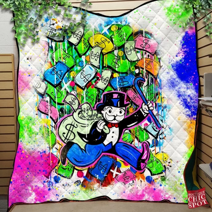 Mr. Monopoly Quilt Blanket