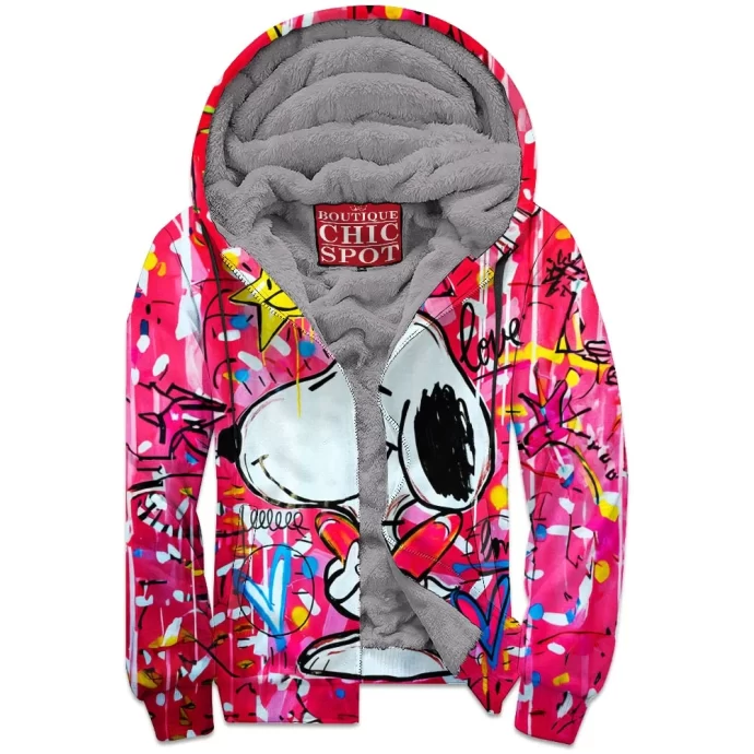 Snoopy Zip Fleece Hoodie