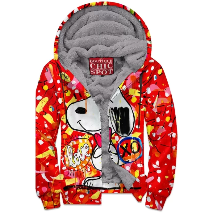 Snoopy Zip Fleece Hoodie