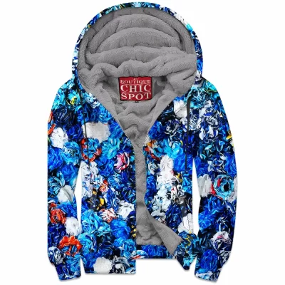 Flower Zip-Fleece-Hoodie
