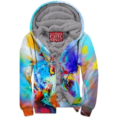 Abstract Zip-Fleece-Hoodie
