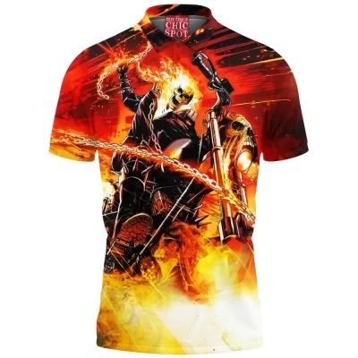 Comic Polo Shirt, Ghost Rider Polo Shirt
