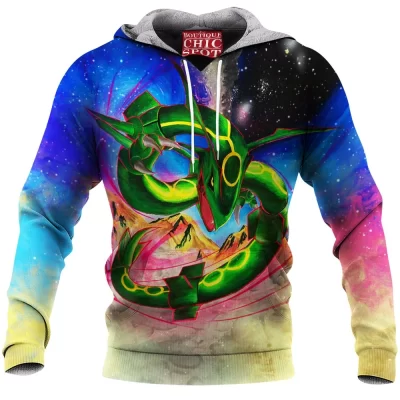 Anime Fleece-Hoodie, Pokemon Fleece-Hoodie, Rayquaza Fleece-Hoodie