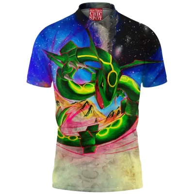 Anime Polo Shirt, Pokemon Polo Shirt, Rayquaza Polo Shirt