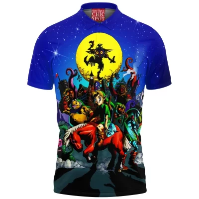 Game Polo Shirt, The Legend of Zelda Polo Shirt, Majoras Mask Polo Shirt