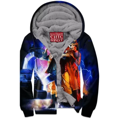 Back To The Future Zip-Fleece-Hoodie, Sci-Fi Zip-Fleece-Hoodie