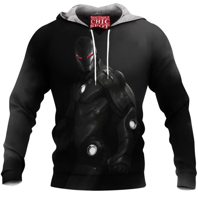 Black Iron Man Fleece Hoodie