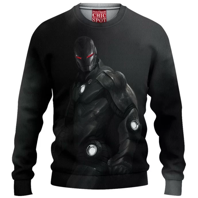 Black Iron Man Knitted Sweater