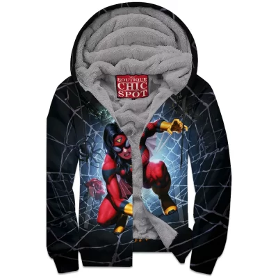 Comic Zip-Fleece-Hoodie, Spider-Woman Zip-Fleece-Hoodie