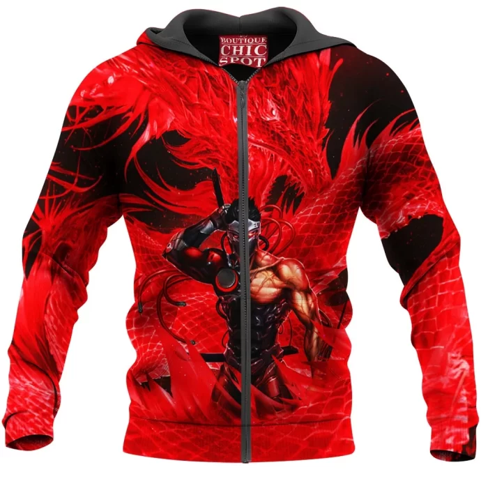 Red Genji Zip Hoodie