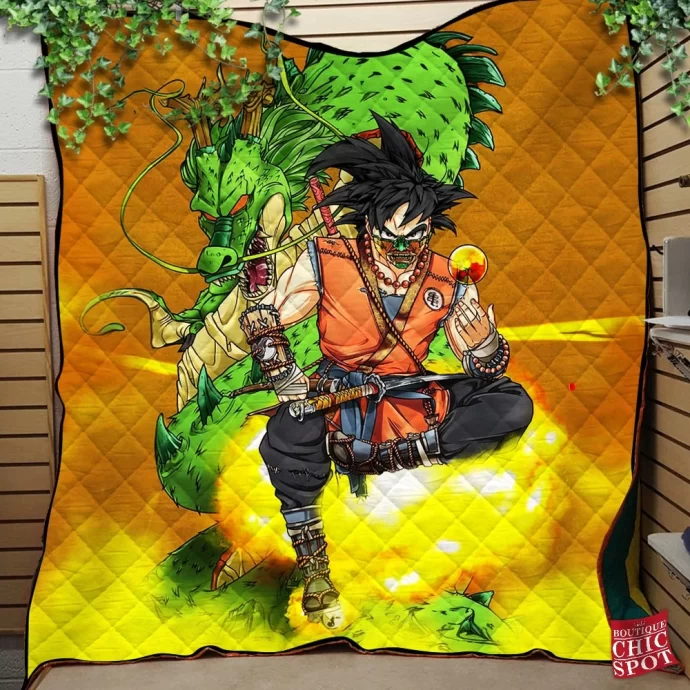 Son Goku Quilt Blanket