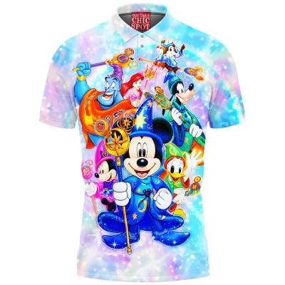 Animation Polo Shirt, Disney Polo Shirt, Mickey Mouse Polo Shirt, Pluto Polo Shirt, Genie Polo Shirt
