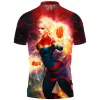 Comic Polo Shirt, Captain Marvel Polo Shirt