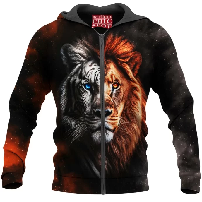 Lion Tiger Zip Hoodie