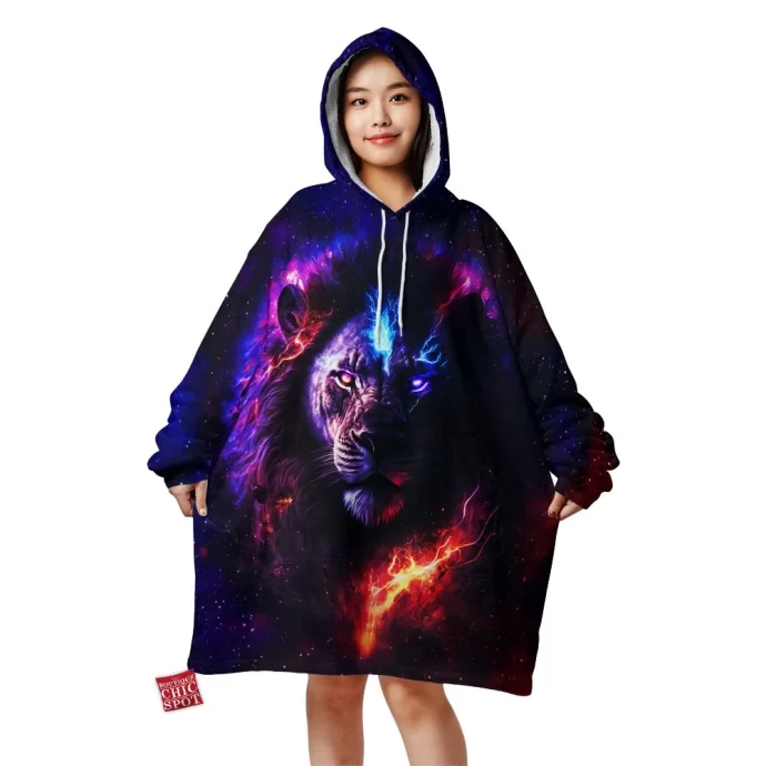 Galaxy Storm Lion Blanket Hoodie