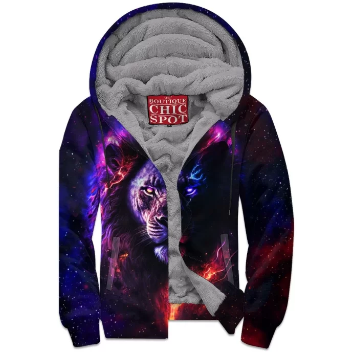 Galaxy Storm Lion Zip Fleece Hoodie