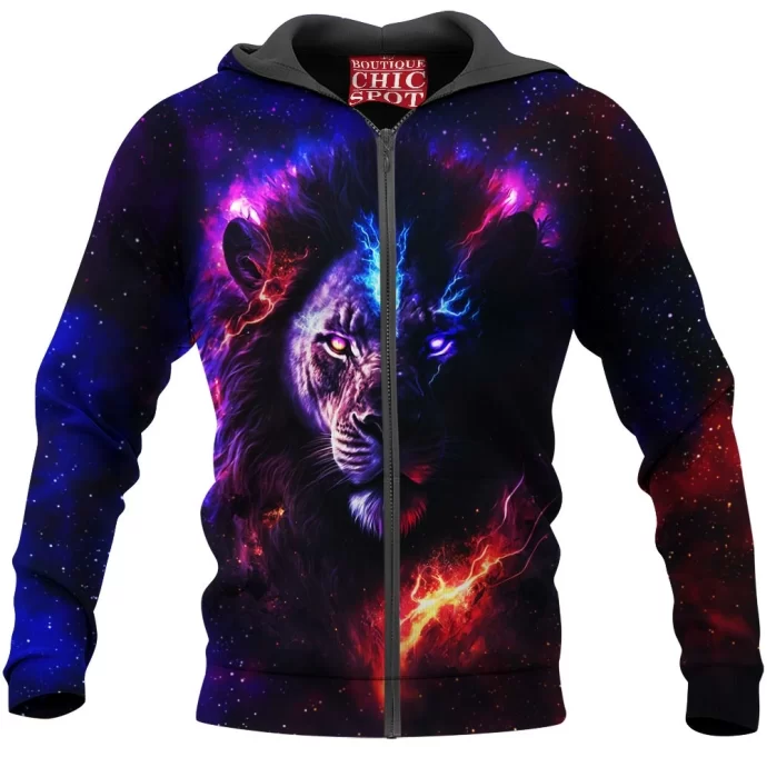 Galaxy Storm Lion Zip Hoodie