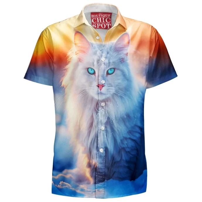 Blue Eyed White Cat Hawaiian Shirt