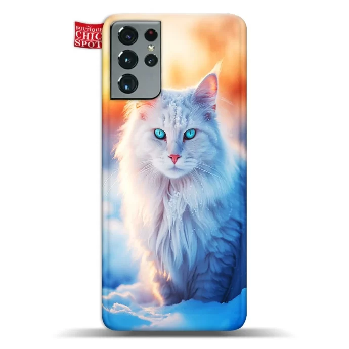 Blue Eyed White Cat Phone Case Samsung