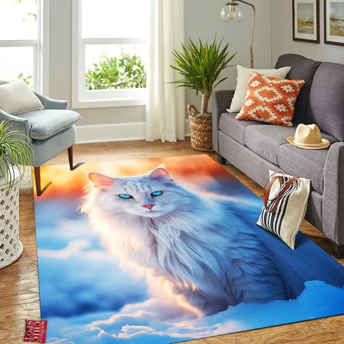 Blue Eyed White Cat Rectangle Rug